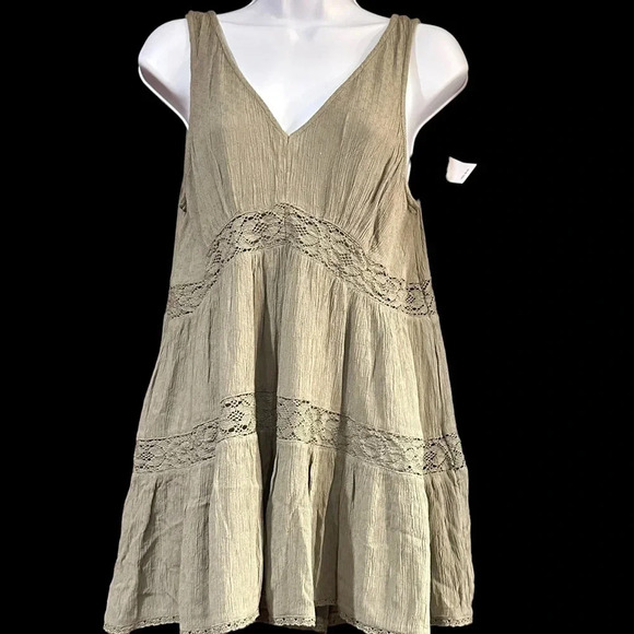 NWT American Eagle Bohemian Lace Tank Tunic Dress - Size Small, Green - Picture 2 of 4